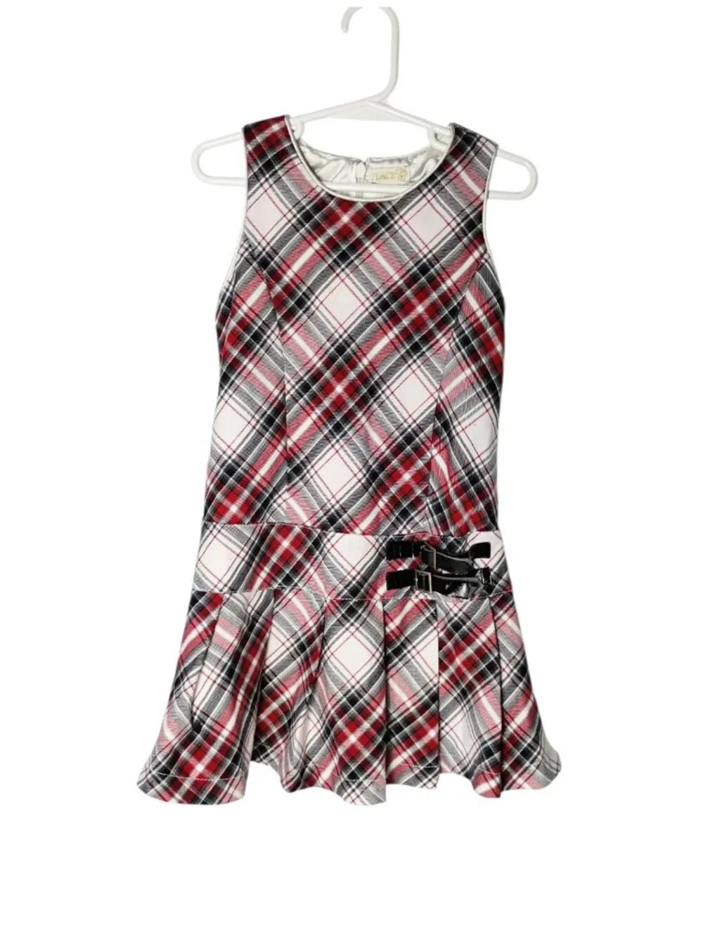 Children's Place Girls Plaid Drop Waist Jumper Dress 5 Whimsigoth Academia